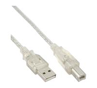 InLine - Câble USB - USB (M) pour USB type B (M) - 10 m - blanc transparent