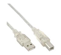 InLine® 34550T USB 2.0 Kabel, A an B, transparent, 10m