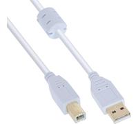 InLine 34555W - Câble USB (USB A, USB B, Mâle/Mâle, 5 m) Couleur Blanc