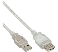 InLine® 34605 Rallonge USB 2.0, prise mâle / prise femelle, type A, transparent, 5m