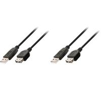 InLine 34610B Rallonge USB 2.0 mâle/femelle type A Noir 1 m (Lot de 2)
