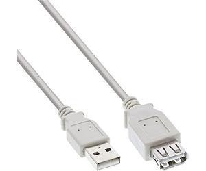 InLine 34610X Rallonge USB 2.0 mâle/Femelle Type A Beige/Gris 1 m