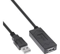 InLine® 34611A Rallonge USB 2.0 active avec amplification du signal, USB-A mâle/femelle pour imprimante 10 m