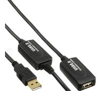 InLine® 34612I Rallonge active USB 2.0, avec amplification du signal "Repeater", prise A à prise femelle A, 15m