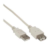 InLine 34633 Rallonge USB 2.0 type A mâle/femelle Beige 0,3 m