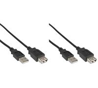 InLine 34650B Rallonge USB 2.0 type A mâle/femelle Noir 0,5 m (Lot de 2)