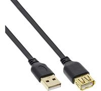 InLine 34650F câble USB 0,5 m USB A Noir - Câbles USB (0,5 m, USB A, USB A, 2.0, Male connector / Female connector, Noir)