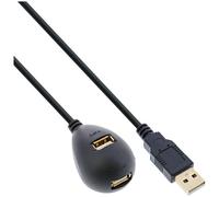InLine 34652 câble USB 2 m USB A 2 x USB A 0,48 Gbit/s Noir