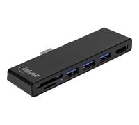 InLine 35393 MultiHub, Surface Pro 4/5/6, 3 ports USB 3.2 Type-A femelle, HDMI 4K, lecteur de cartes, noir