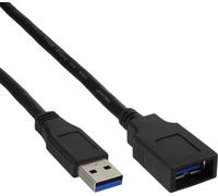 InLine® 35610 Câble USB 3.0, A prise / prise femelle, noir, 1m