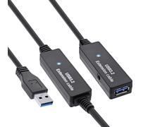 InLine® 35656 Rallonge active USB 3.0, prise A à prise A, noir, 15m
