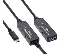InLine 35656D Rallonge USB 3.2 Gen.1 Actif USB-C mâle vers USB-A Femelle Câble Adaptateur avec Amplification du Signal Longue Distance pour disques durs, imprimantes, webcams, claviers et Plus Encore