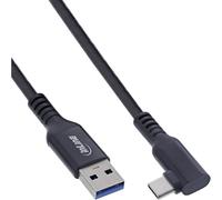 InLine 35715V Câble USB-C VR 5 m, coudé vers USB-A, USB 3.2 Gen.1, 60 W, 5 Gbit/s, pour lunettes Meta/Oculus VR Noir