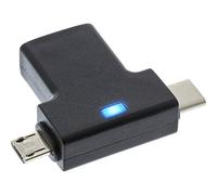 InLine 35804 Adaptateur T USB 3.1/2.0 OTG mâle USB Type C ou Micro USB vers A Femelle