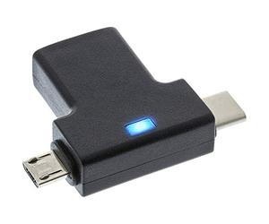 InLine 35804 Adaptateur T USB 3.1/2.0 OTG mâle USB Type C ou Micro USB vers A Femelle