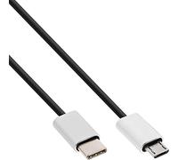 InLine 35846 câble USB 0,5 m USB C Micro-USB B Aluminium, Noir - Câbles USB (0,5 m, USB C, Micro-USB B, 2.0, Male connector / Male connector, Aluminium, Noir)