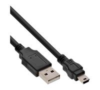 InLine 3m USB 2.0 câble USB USB A Mini-USB B Noir - Câbles USB (3 m, USB A, Mini-USB B, Male connector / Male connector, 480 Mbit/s, Noir)