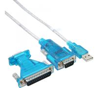 InLine 4043718014699 USB Type-A D-Sub (DB-9) Bleu, Transparent et Blanc