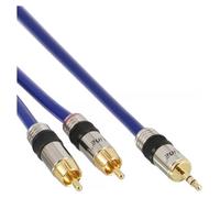 InLine Câble audio Premium RCA mâle vers mini-jack 3,5 mm mâle contacts dorés 2 m