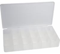 InLine® boîte pour petites pièces, 18 compartiments, dimensions : 213x114x35mm, transparent