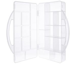 InLine® 43009N Boîte de rangement pour petites pièces, 11 compartiments, transparente, pour vis et accessoires, avec couvercle à clip et poignée, compacte et robuste