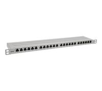 InLine® 48,30cm (19") Patchfeld Cat.6A 0,5 HE 24-fach, mit Staubschutz, grau (76824L)