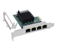 InLine® 51127B Carte réseau Quad Gigabit 4 x RJ45 1 Gbit/s PCIe x1 avec Support à Profil Bas