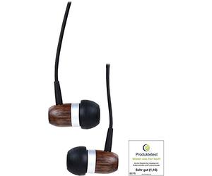InLine 55357 Woodin écouteurs avec Microphone Filaire/Touche de Fonction Noyer