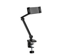 InLine® 55721S Support de Tablette avec Pince de Table, Bras en Deux Parties, réglable en Hauteur, Universel, jusqu'à 12,9", pour iPad Pro, iPad Air, Mini, Samsung Tab, Huawei et Autres Noir