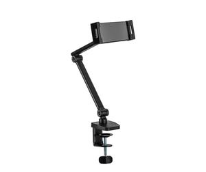 InLine® 55721S Support de Tablette avec Pince de Table, Bras en Deux Parties, réglable en Hauteur, Universel, jusqu'à 12,9", pour iPad Pro, iPad Air, Mini, Samsung Tab, Huawei et Autres Noir