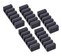 InLine 59971K Lot de 5 clips de câble auto-adhésifs 5 voies pour organiser plusieurs câbles au bureau, dans la voiture ou au bureau avec tampon adhésif 3M Noir