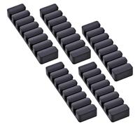 InLine 59971L Lot de 5 clips de câbles autocollants 7 fois noirs pour organiser de nombreux câbles au bureau, dans la voiture ou au bureau, avec tampon adhésif 3M puissant