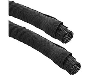 InLine 59991C Goulotte de câble tressée avec Gaine en Polyester et Fermeture Automatique Noir Ø 25 mm 1 m