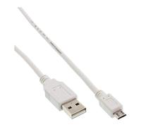 InLine 5m USB 2.0 A - micro B câble USB USB A Micro-USB B Blanc - Câbles USB (5 m, USB A, Micro-USB B, 2.0, Male connector / Male connector, Blanc)