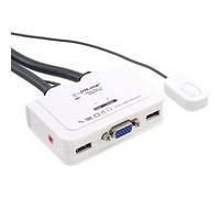 InLine 60613I commutateur écran, Clavier et Souris Noir, Blanc