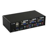 InLine® 60622I commutateur KVM pour bureau, 2x, VGA, USB 3.0 hub, avec audio
