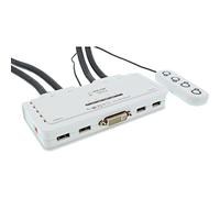 Switch KVM InLine®, 4 voies, DVI-D, USB, avec Audio, integr. Kabel