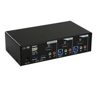 InLine® 62622I Commutateur KVM pour bureau, 2x, HDMI, USB 3.0 hub, avec audio