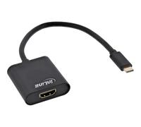 InLine® 64101B Convertisseur USB écran, USB type-C mâle vers HDMI femelle (DP Alt Mode), 4K2K, noir, 0.2m