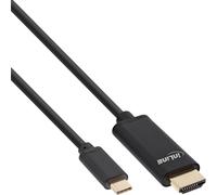 InLine® 64111 USB Display Kabel, USB Typ-C Stecker zu HDMI Stecker (DP Alt Mode), 4K2K, schwarz, 1m