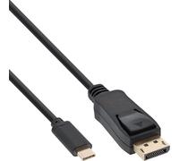 InLine® 64122 Câble USB pour écran, USB Typ-C prise vers DisplayPort prise (DP Alt Mode), 4K2K, noir, 2m