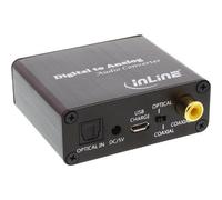 InLine 65002K Convertisseur audio numérique vers analogique entrée Toslink et Cinch vers Cinch sortie stéréo, alimentation USB