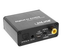 InLine 65002K Convertisseur Audio numérique vers analogique entrée Toslink et Cinch vers Cinch Sortie stéréo, Alimentation USB