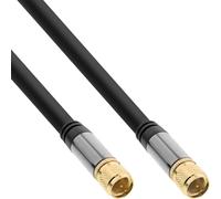 InLine® 69103P Câble de raccordement SAT Premium, 4x blindé, 2x prise F, >110dB, noir, 3m
