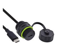 Inline 69927O Coupleur de câble USB-C protégé IP68 blindé USB-C Femelle vers mâle Câble 50 cm intégré Connexion résistante aux intempéries pour Technique et Industrielle