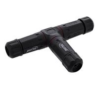 Inline 69927U Raccord de câble d'alimentation en T étanche IP68 3 Voies 3 Broches Filetage M20 Diamètre du câble 4-14 mm 500 V 24 A Joint en Silicone Noir