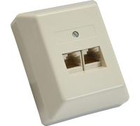 InLine® 69988B Prise ISDN, 2x RJ45 prise femelle, en saillie, raccord à vis 2x 8x