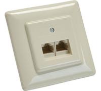 InLine® 69989C Prise ISDN, 2x RJ45 prise femelle, encastré, raccord à vis 2x 8x