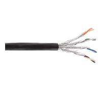 InLine® Câble de liaison ext. Cat.7a, S/FTP (PiMF) 4x2x0,58 AWG23, PE-Man. noir, 100m
