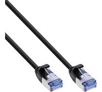 InLine Slim - Cordon de raccordement - RJ-45 (M) pour RJ-45 (M) - 3 m - U/FTP, PiMF - CAT 6a - moulé, rond, sans crochet - noir